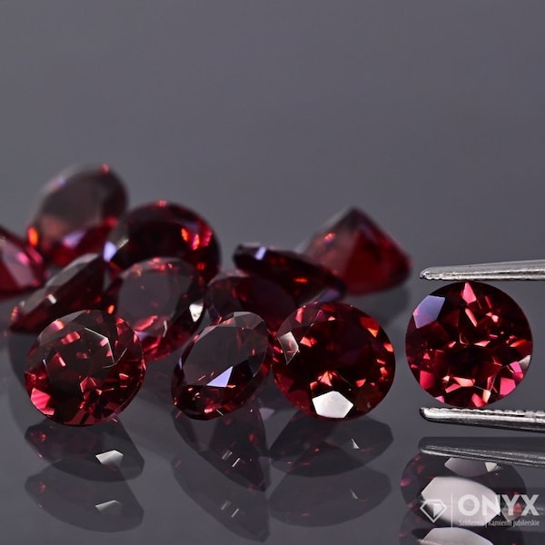 Pyrope garnet A faceted round fi 1.3, 1.5, 1.7, 2, 2.5, 3.5, 4, 5, 6 mm