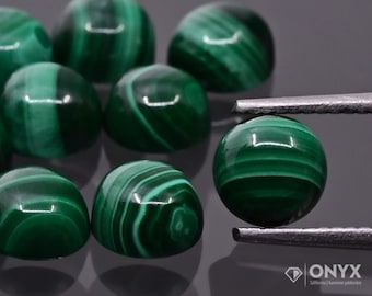Cabochon rotondo di malachite, 4,5 mm