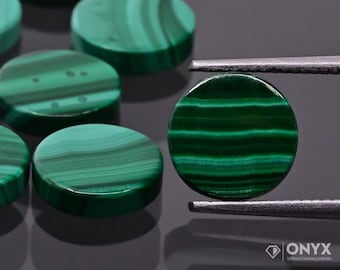 Malachite rotonda piatta fi 6, 8, 10, 12, 14, 16, 18, 20 mm
