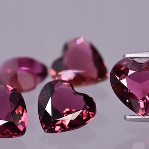 Faceted tourmaline heart 5x5, 5.5x5.5, 6x6 mm