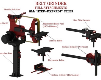 Lijadora de banda y accesorios completos (métrico)