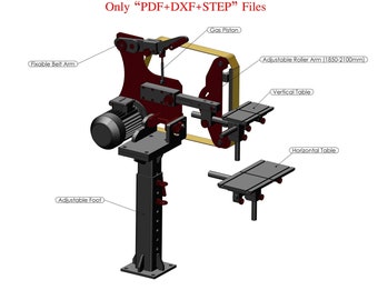 Planos de lijadora de banda (sistema métrico)