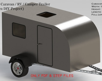 Caravana/RV/Remolque para autocaravana (Exterior/Todoterreno). Planos. PDF. Modelo 3D paso a paso.