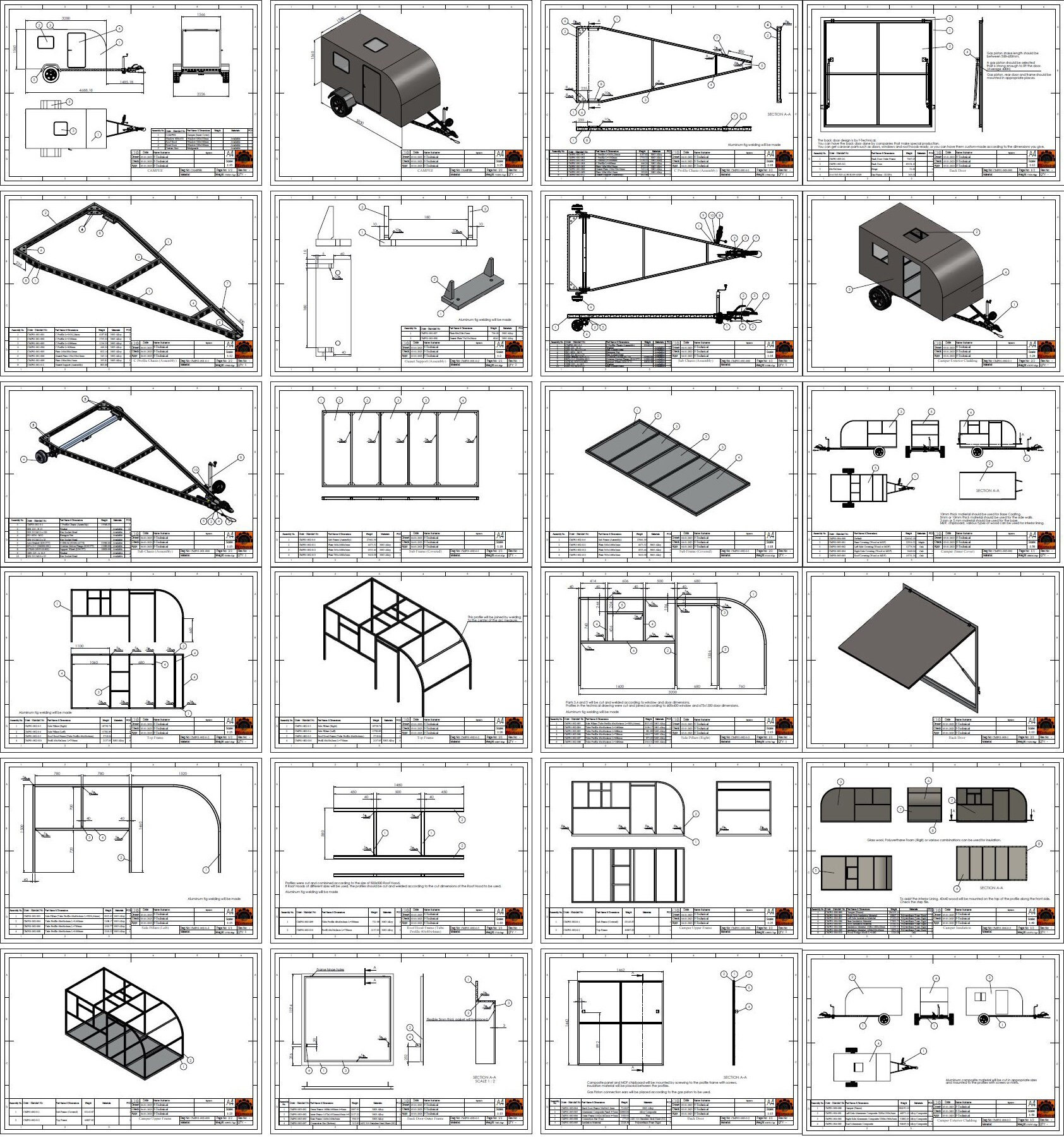 Camper / Caravan / RV / Camper Trailer outdoor / Off-road. Plans. PDF ...