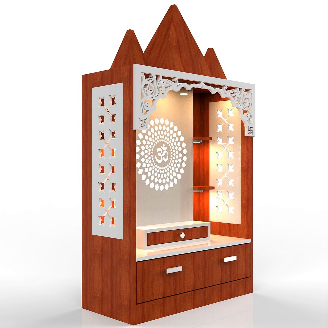 Large Wooden Pooja Mandir / Mandir for Home & Office / Temple for Home