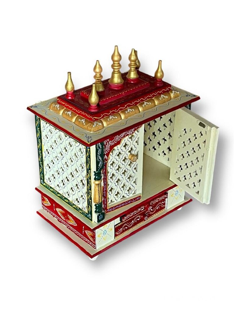 Wooden Puja Mandir / Mandir With Doors and Storage / Handmade