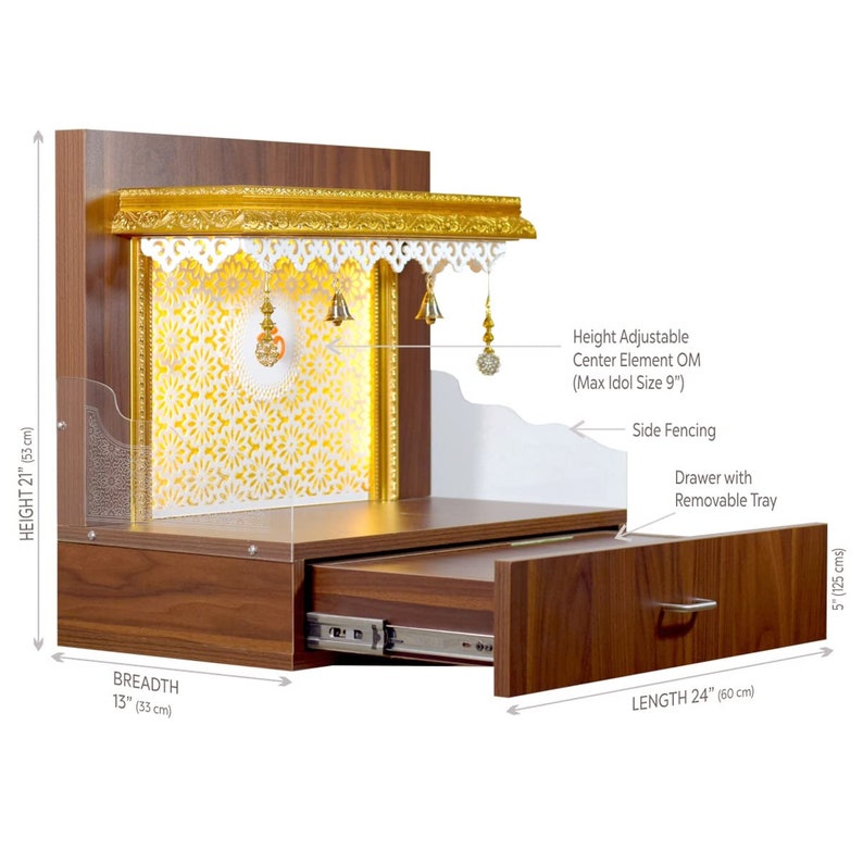 Wooden Wall Hanging Pooja Mandir for Home/temple for Etsy