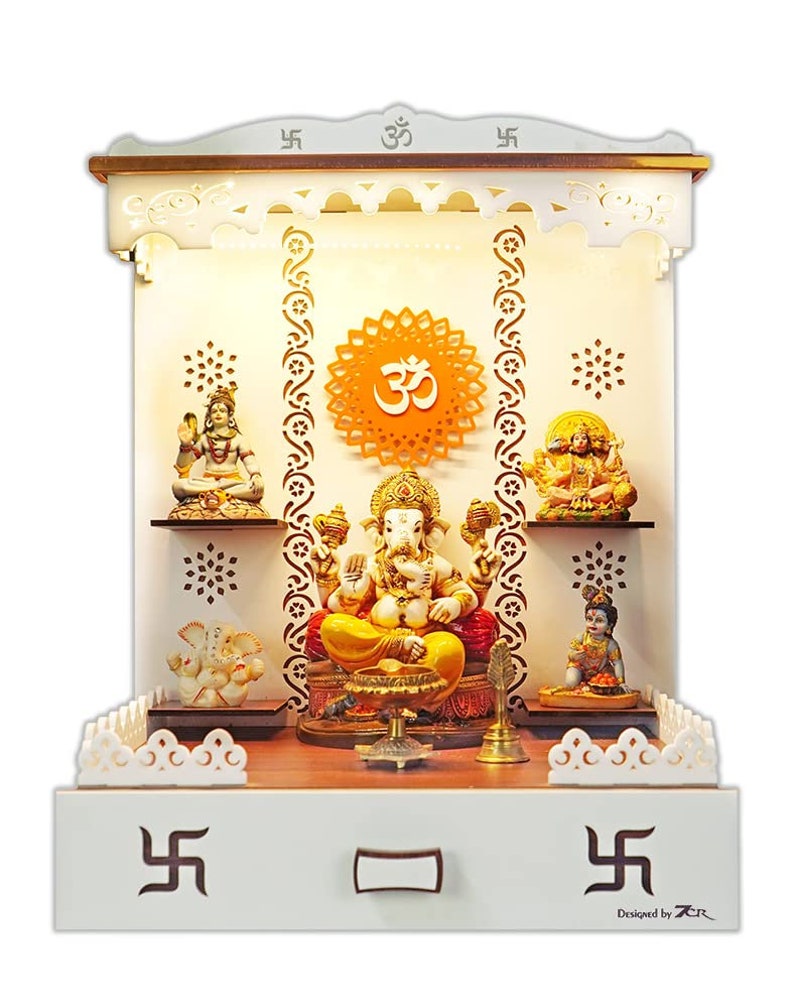 Wooden Mandir for Hometemple Homepooja Mandir wall Hanging & Table Top