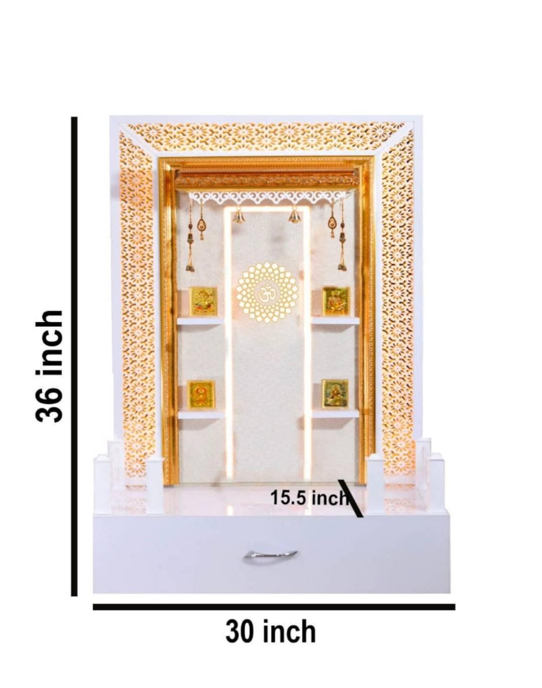 Pooja Mandir / Designer Wooden Temple With LED Lights / Mandir for Home