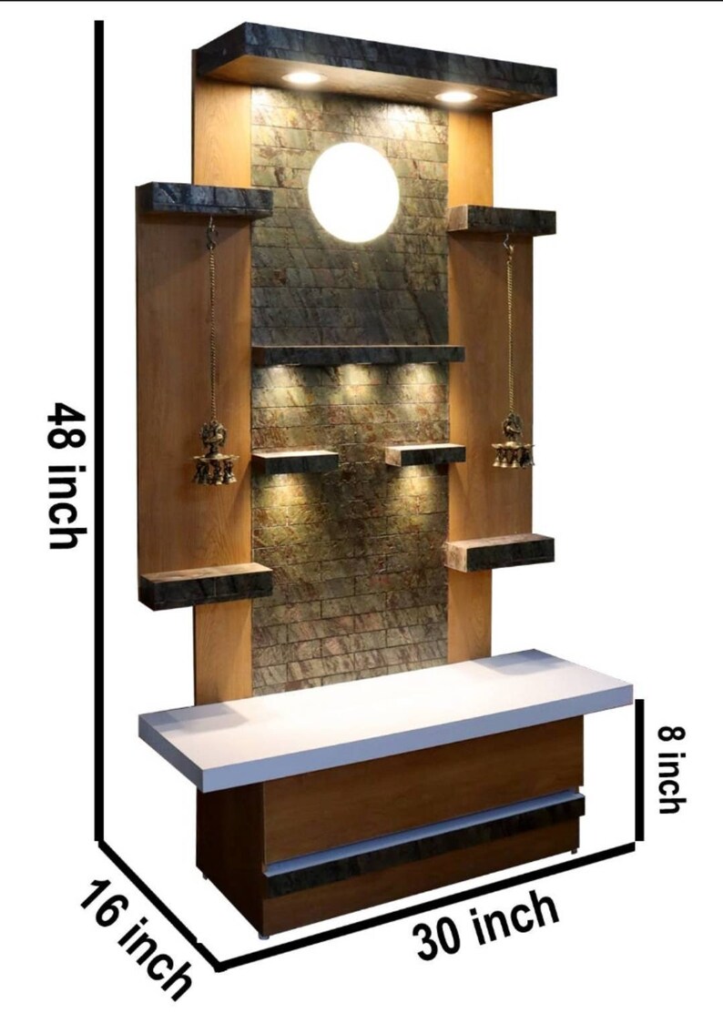 Pooja Mandir / Designer Wooden Temple With LED Lights / Mandir Etsy