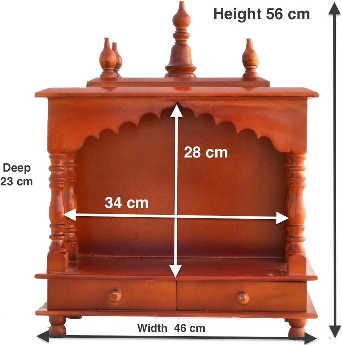 Wooden Temple for Home and Office / Hindu Hanging Pooja Mandir / Pooja