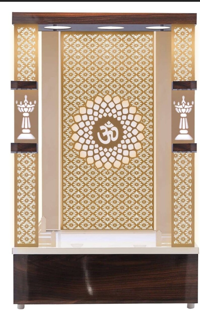 Puja Wooden Mandir With LED / Mandir for Home & Office / Temple for