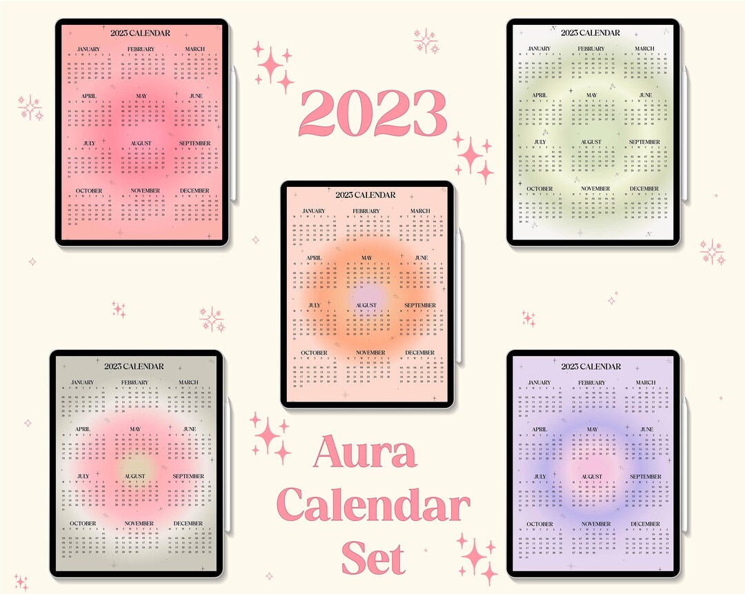 2023 Digital Aura Calendar Digital Yearly Calendar Etsy