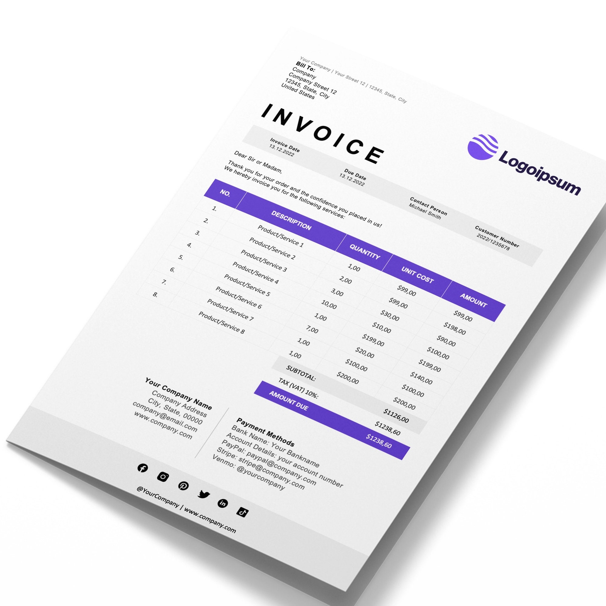 Invoice, Invoice Template, Business Invoice, Photography Invoice ...