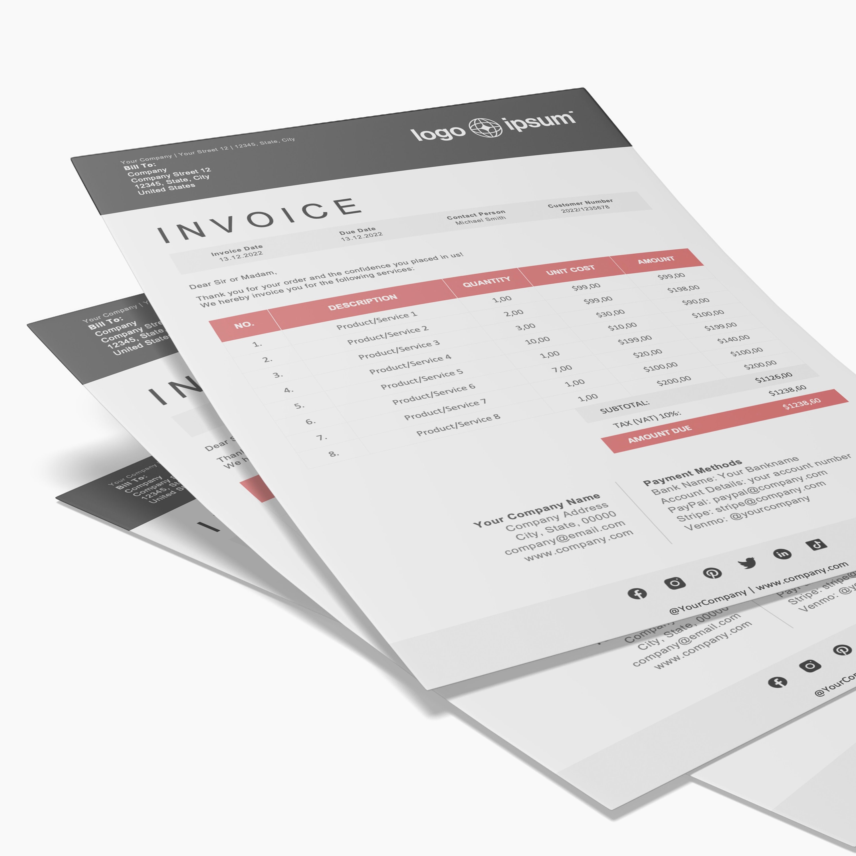 Invoice, Invoice Template, Business Invoice, Photography Invoice ...