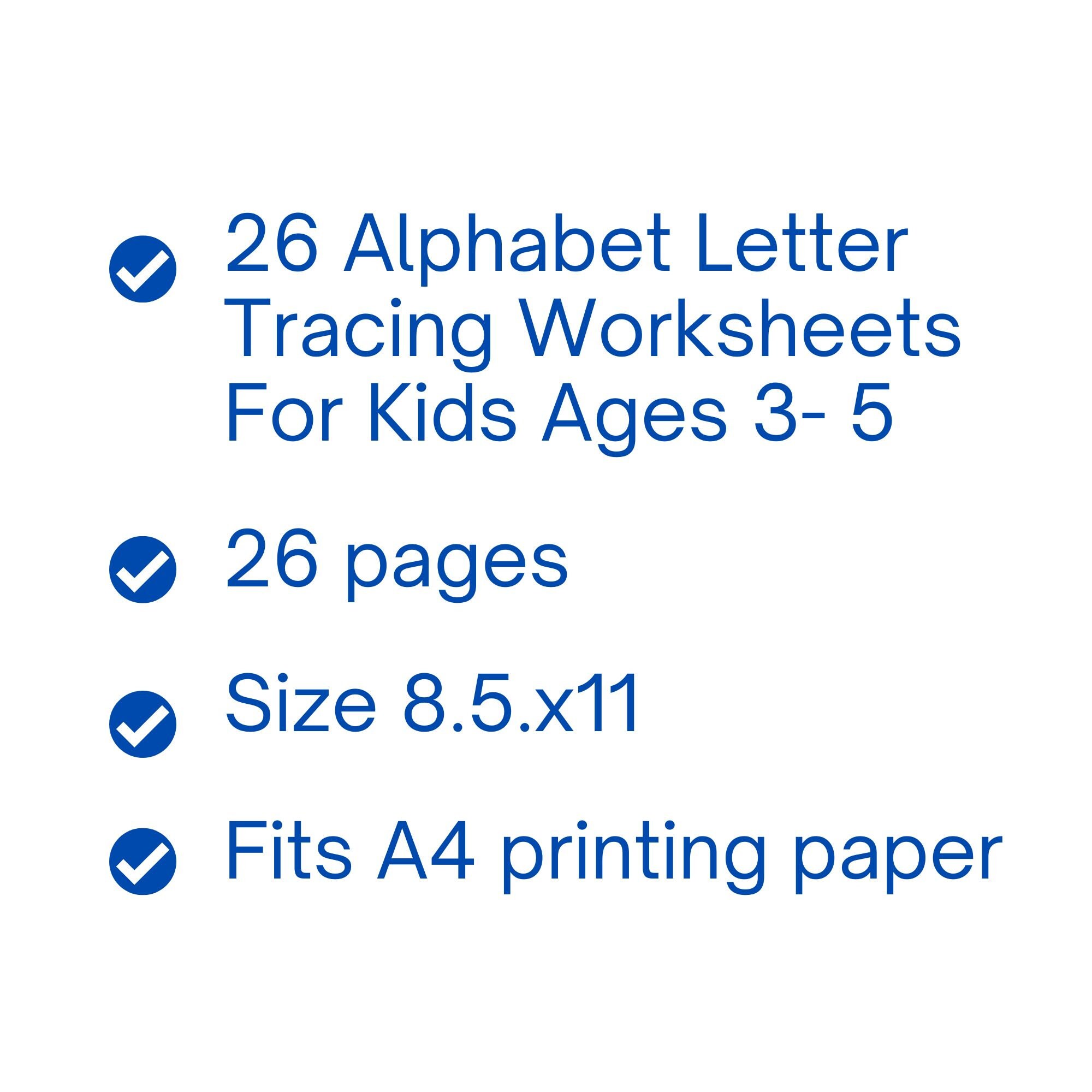 26 Printable Alphabet Letter Tracing Worksheets for Kids Ages 35