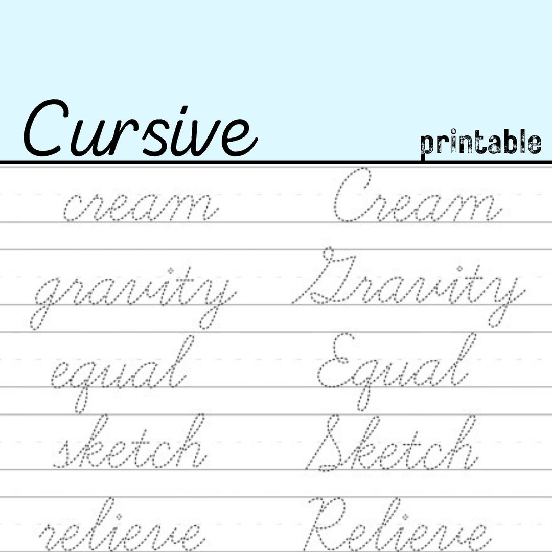 Cursive Words Tracing Worksheets for Kids Ages 6-10. 85x11. - Etsy