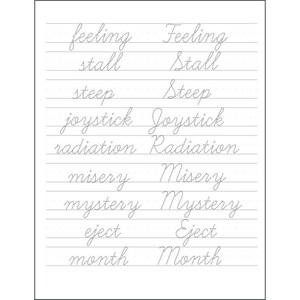 Cursive Words Tracing Worksheets for Kids Ages 6-10. 8,5x11. - Etsy