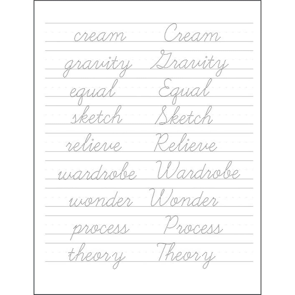 Cursive words tracing worksheets for kids ages 6 10 8 5x11 etsy