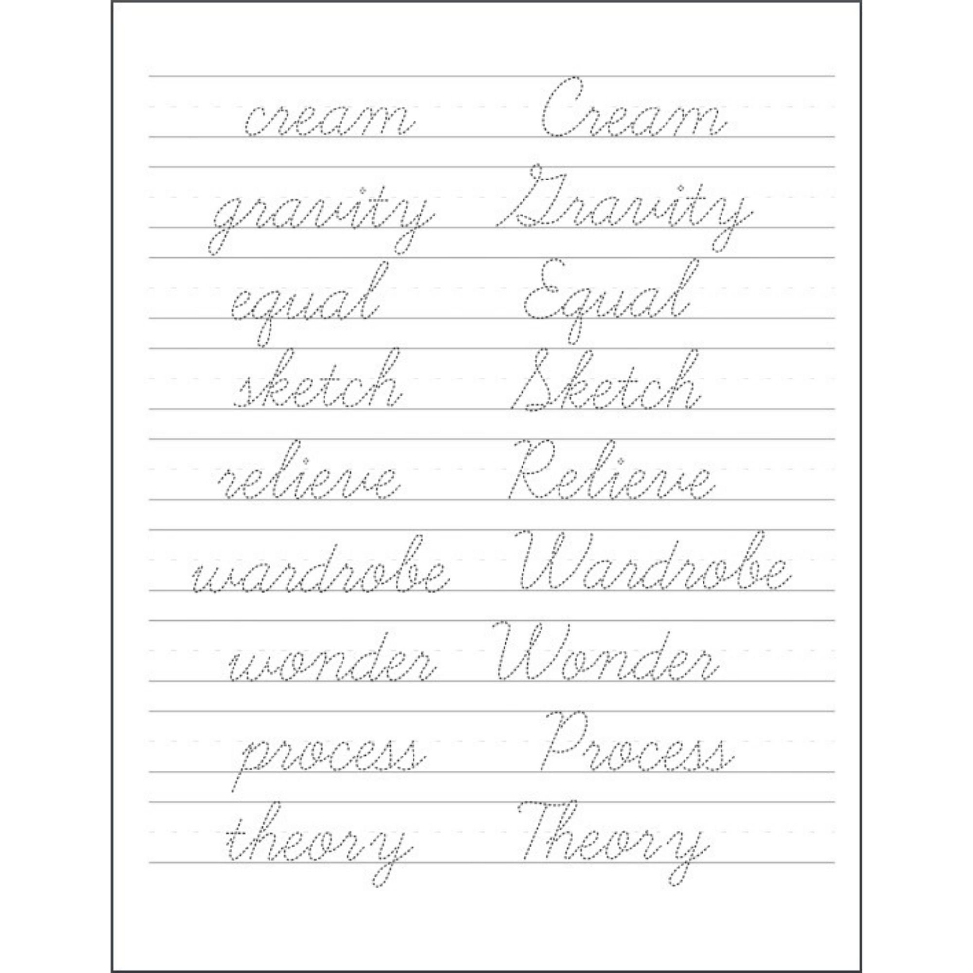 Cursive words tracing worksheets for kids ages 6 10 8 5x11 etsy
