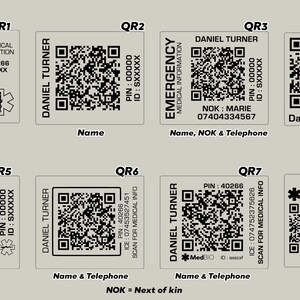 Etiqueta de alerta médica con código QR para Apple Watch: Identificación de emergencia de acero inoxidable imagen 4