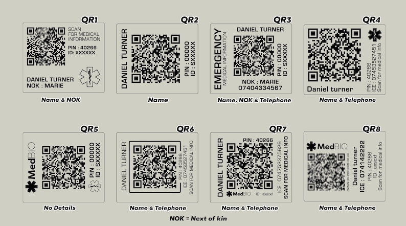 Etiqueta de alerta médica con código QR para Apple Watch: Identificación de emergencia de acero inoxidable imagen 4
