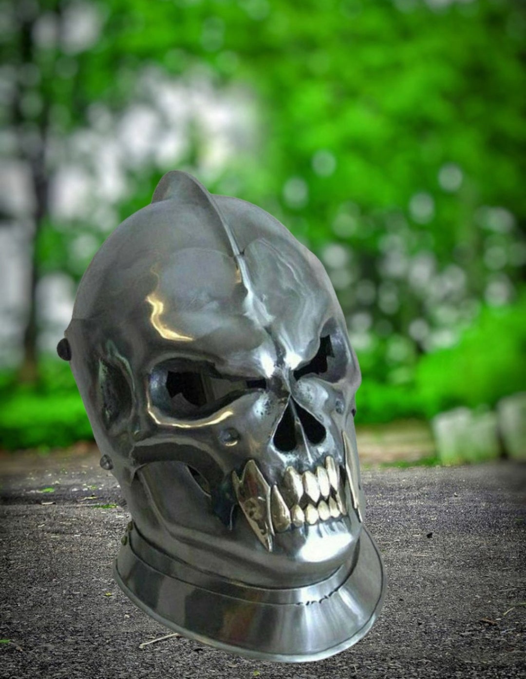 Medieval Knight Skull Helmet Old Demonic Face Helmet Battle Etsy