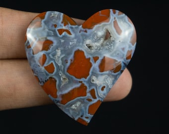 レッドブレッチャジャスパーハートカボション：ジュエリー製作用宝石