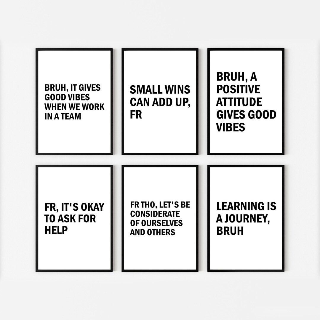 6 Set Bundle Classroom Slang Poster, Printable Math Teacher Gift ...