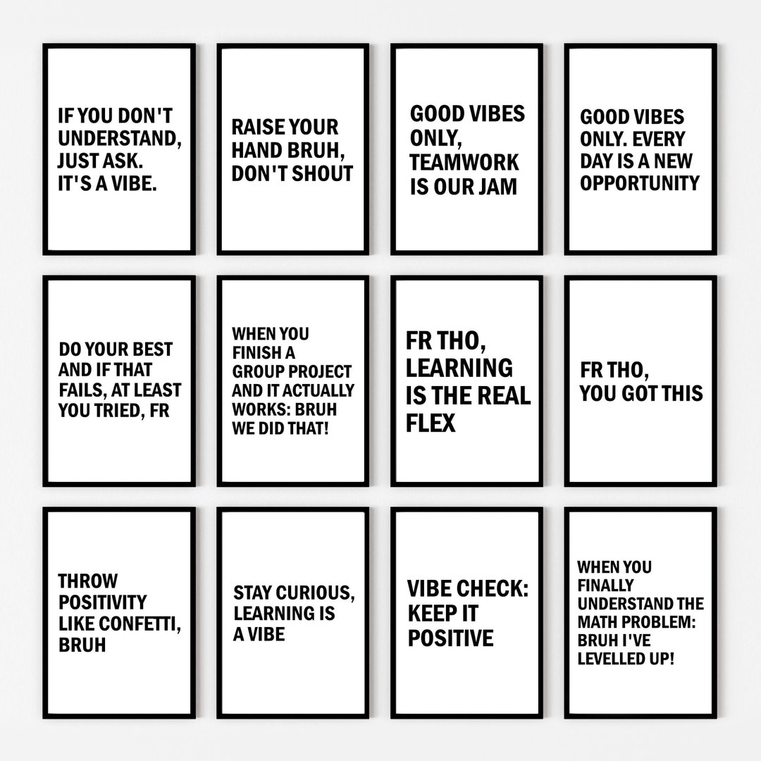 12 Classroom Slang Posters Bundle High School Funny Slang Posters Math ...