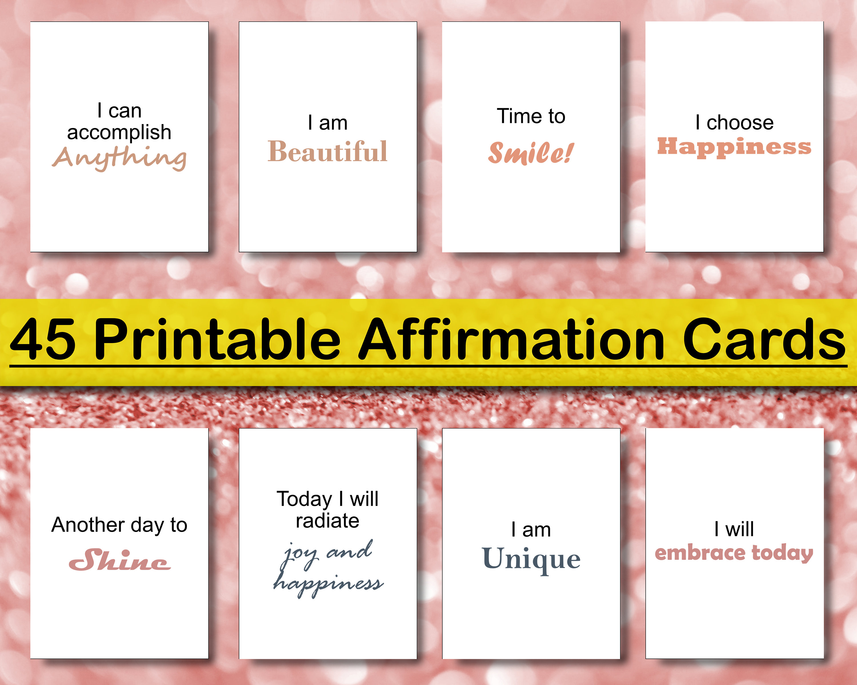 45 Positive Affirmation Card Deck, Vision Board Printables, Cards for Law  of Attraction, Manifesting Kit, Self Care Printables, DIGITAL -  Israel
