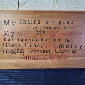 Amazing Grace lyrics sign