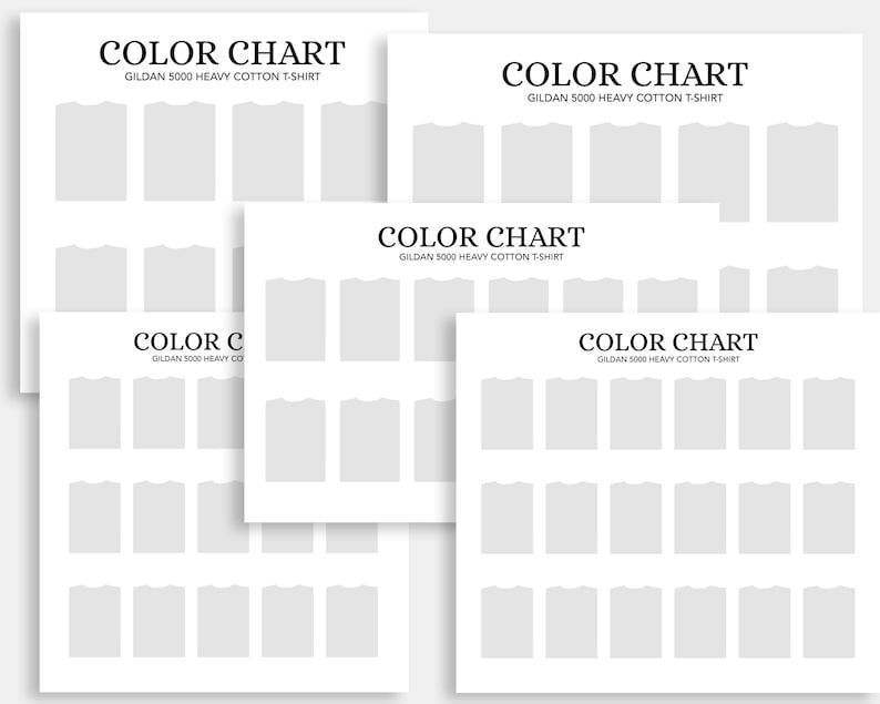 Editable Color Chart Gildan 5000 | Folded T-shirts 55 PNG Transparent ...