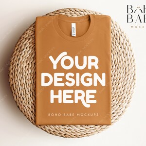 TOAST Bella Canvas 3001 Folded Mockup, Boho Flat Lay Tshirt Mock-up, Bella Canvas 3001 Folded T-shirt Flatlay Mockups, POD Tee Mocks