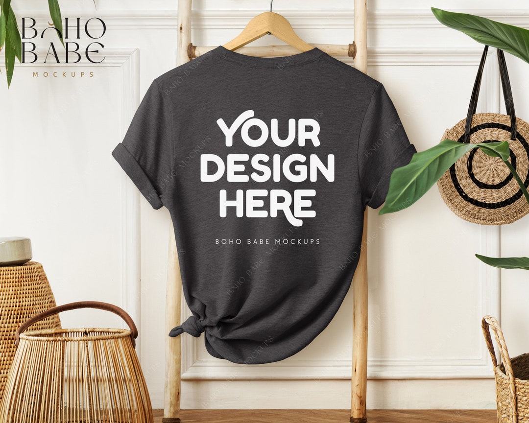 DARK GREY HEATHER Bella Canvas 3001 Back Mockup 3001 Cvc Grey - Etsy