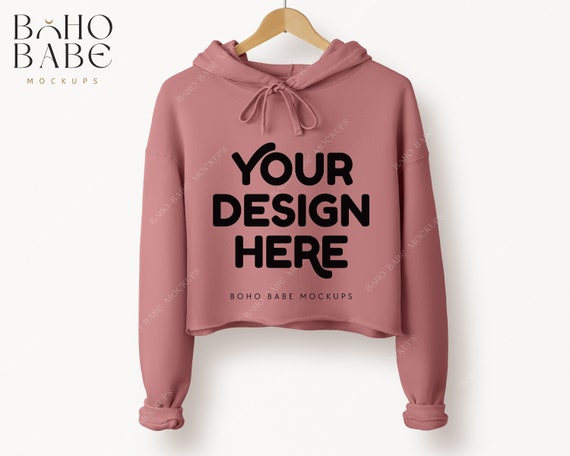 7502 MAUVE Mockup com capuz recortado, Bella Canvas 7502 Mockup