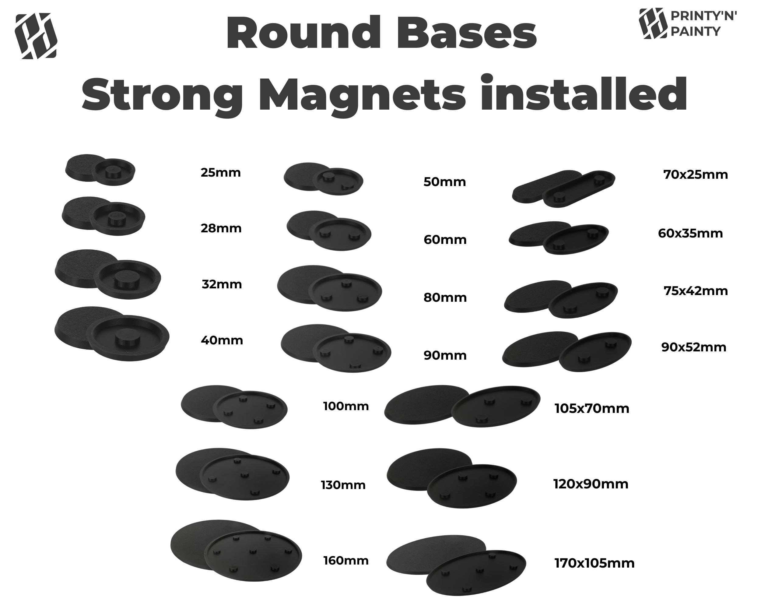 25mm Square Slotted Bases – Black Plastic Miniature Figure Slotta Bases (Made In UK)