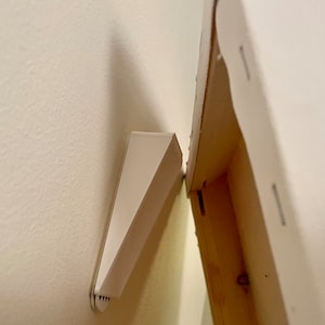 Canvas hanger hook with and adhesive strip, Easy Stick-On Solution