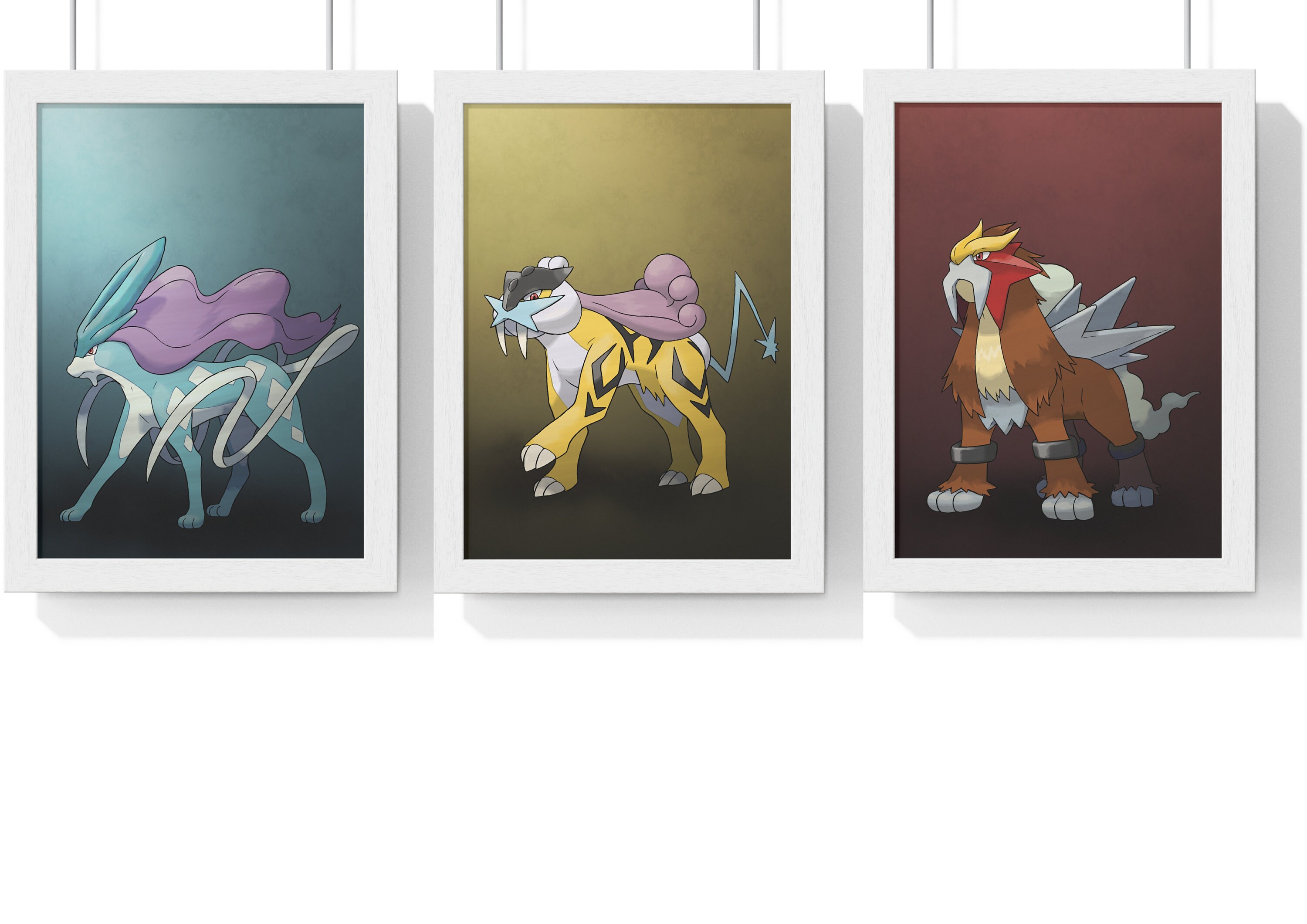 Entei Raikou Suicune Glas in Lood / Aangepaste Holografische 