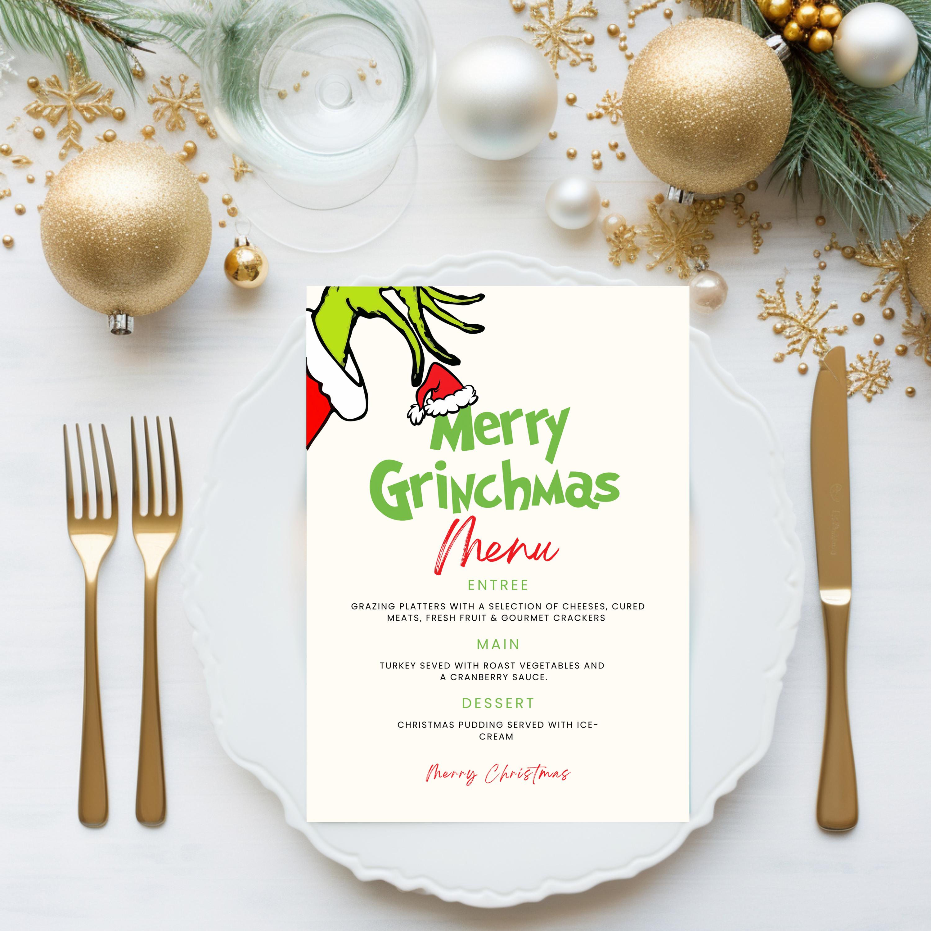 Editable Christmas Party Menu Editable Party Menu Printable Menu