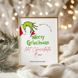 Printable Hot Chocolate Bar Sign, Hot Chocolate Bar, Hot Chocolate Sign, Hot Cocoa Sign, Hot Cocoa Bar, Instant Download, table Sign