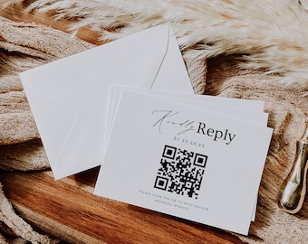 QR Code Response Card | RSVP Online | Modern Wedding Reply Card | Minimalist QR Code Response Card | Minimalist Wedding Reply Card