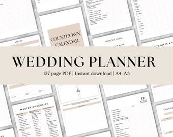 Wedding Planner Printable | Printable Wedding Planner Pages | Wedding Plan Bundle | Wedding Planning Book | Wedding Planner PDF, A4,A5, 2024