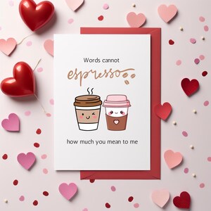 Jolie carte de Saint-Valentin, carte d'anniversaire, jeu de mots amusant, jeu de mots, carte de Saint-Valentin, les mots ne peuvent pas dire combien vous comptez pour moi.