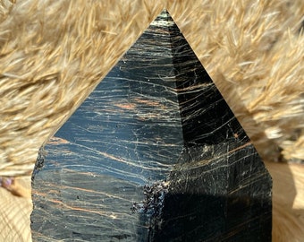 Black Tourmaline with Hematite part raw point - Purify | Ground | Confidence