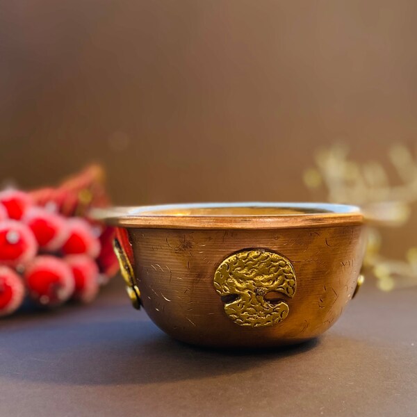 Copper Ritual Bowl with Tree of Life design, Incense holder, Ritual cauldron, Intention setting, Moon rituals, Fire bowl