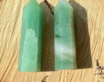 Green Aventurine Crystal Point - Crystal for Luck, Crystal for Prosperity, Crystal for Opportunity, abundance crystal