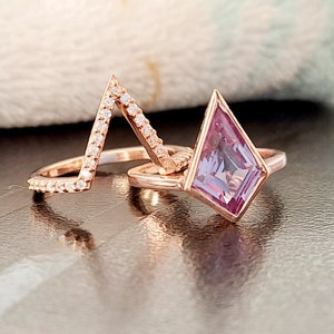 Bague cerf-volant en alexandrite AAA : argent sterling 925, pierre latérale en moissanite