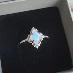 Natural rainbow Moonstone kite ring with band Moonstone ring gift for women engagement ring gift for kite ring moonstone ring