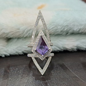 AAA color change alexandrite kite ring engagement ring gift for her  Christmas gift kite ring kite ring for women alexandrite ring